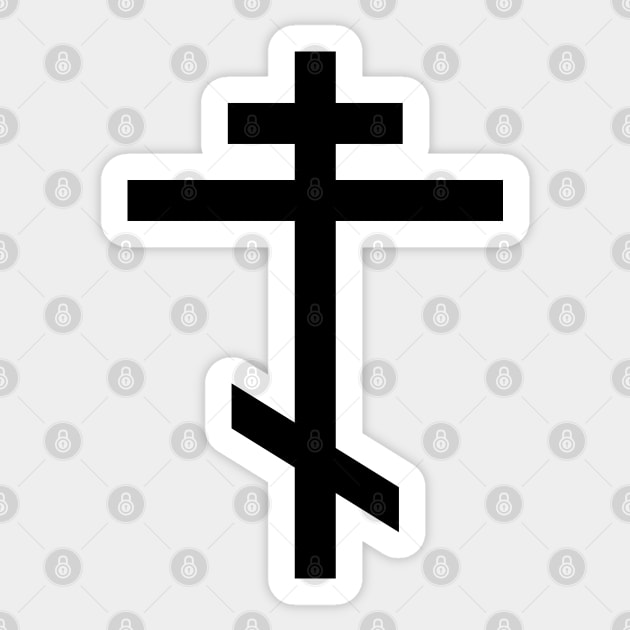 Orthodox cross (black) Sticker by PabloDeChenez